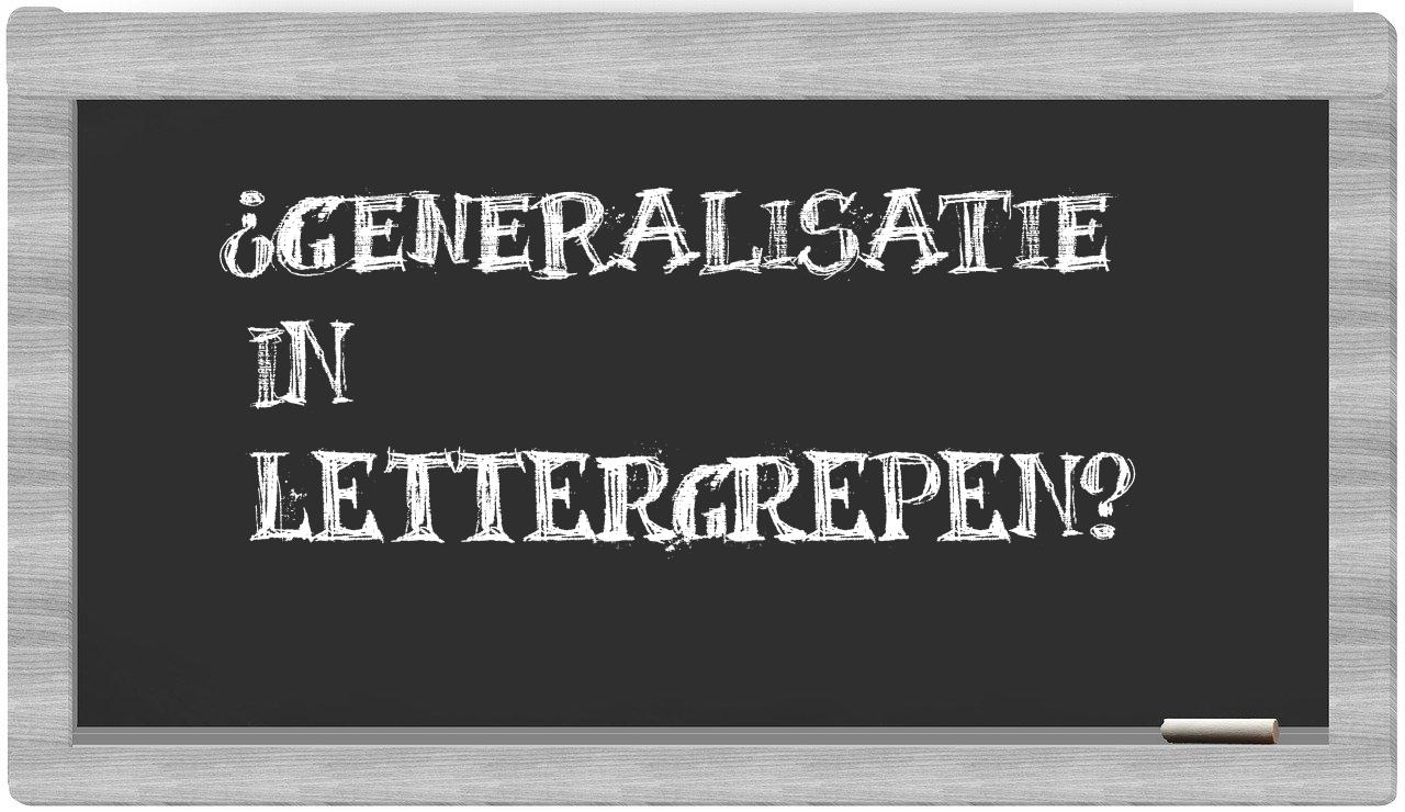 generalisatie in syllables