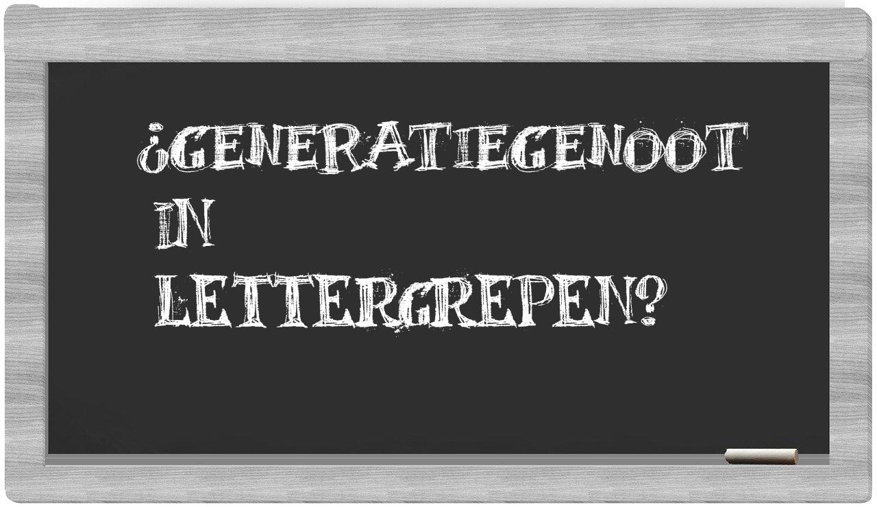 generatiegenoot in syllables