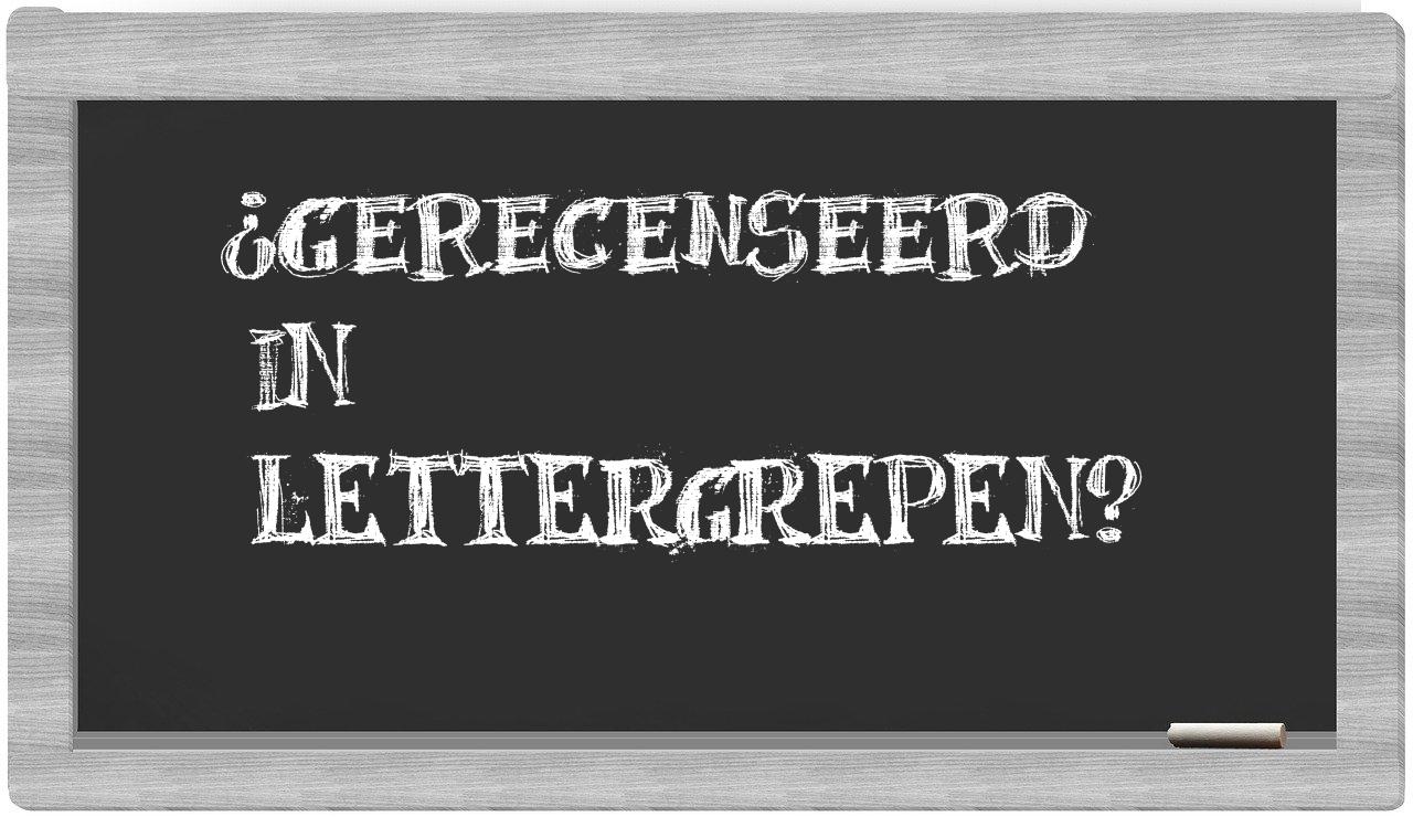 gerecenseerd in syllables
