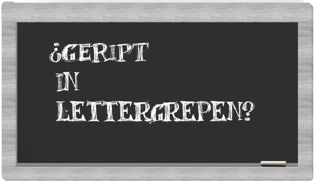 ¿geript en sílabas?