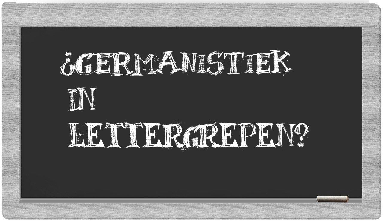 ¿germanistiek en sílabas?