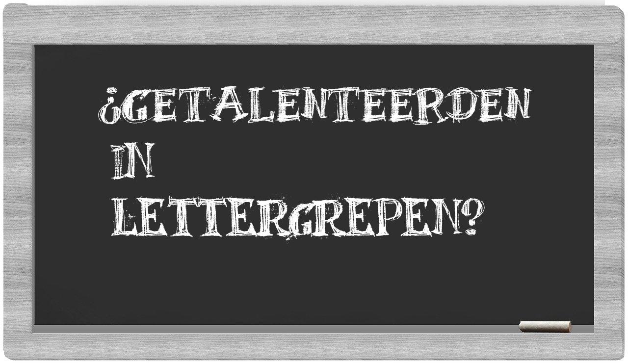 getalenteerden in syllables
