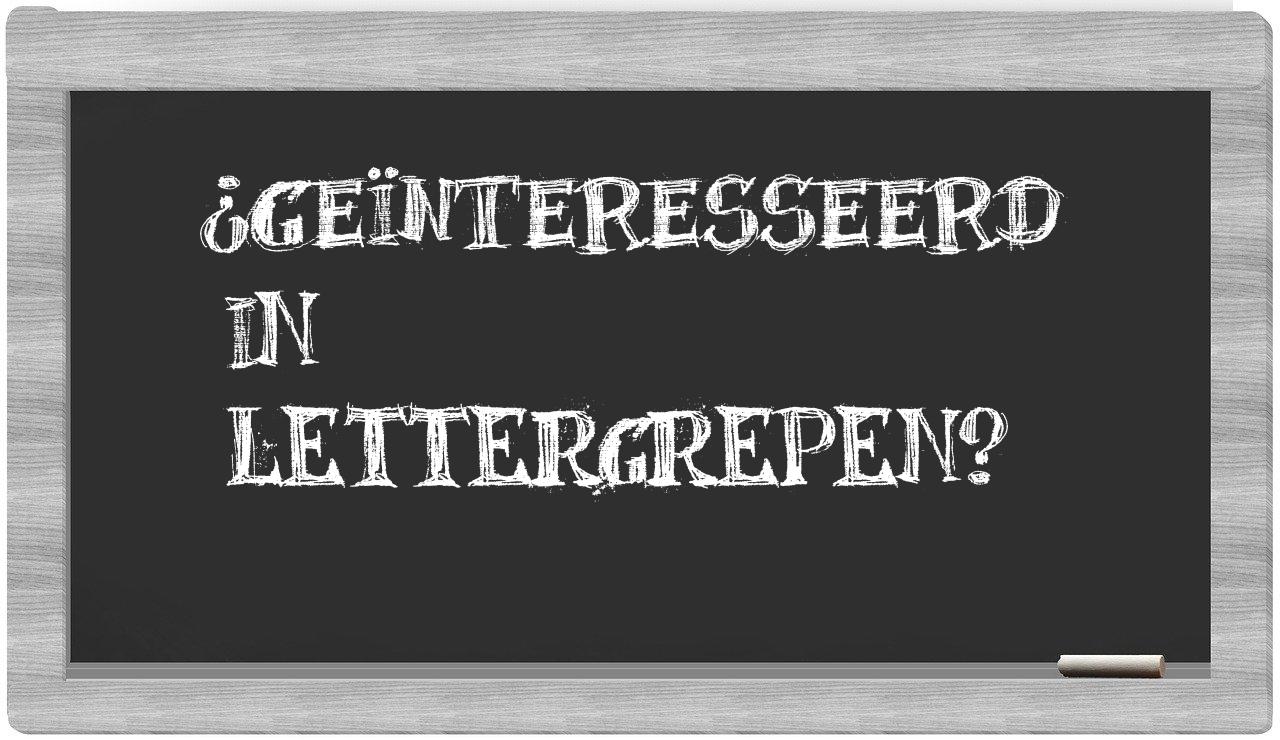 geïnteresseerd in syllables