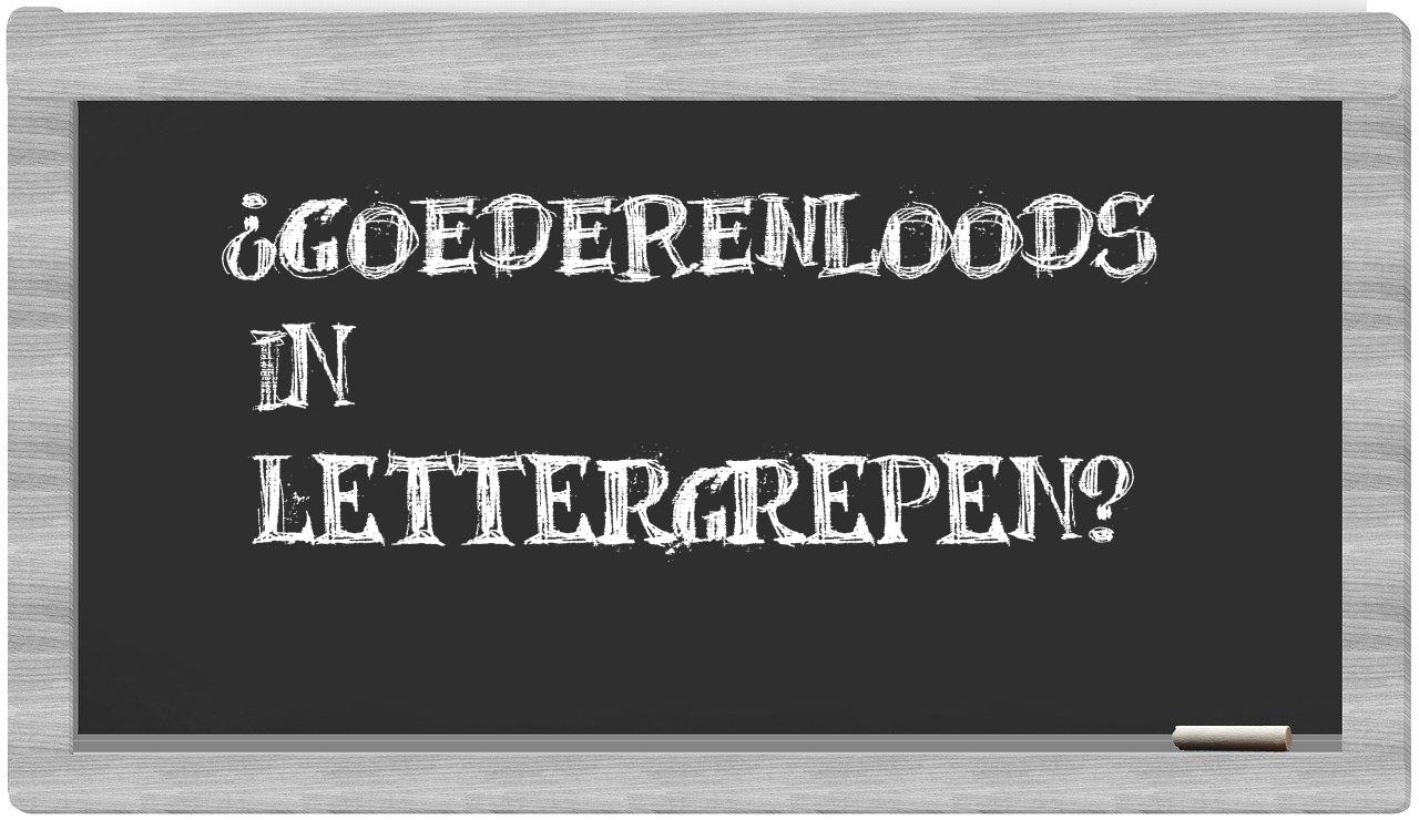 goederenloods in syllables