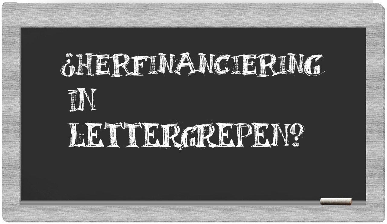 herfinanciering in syllables