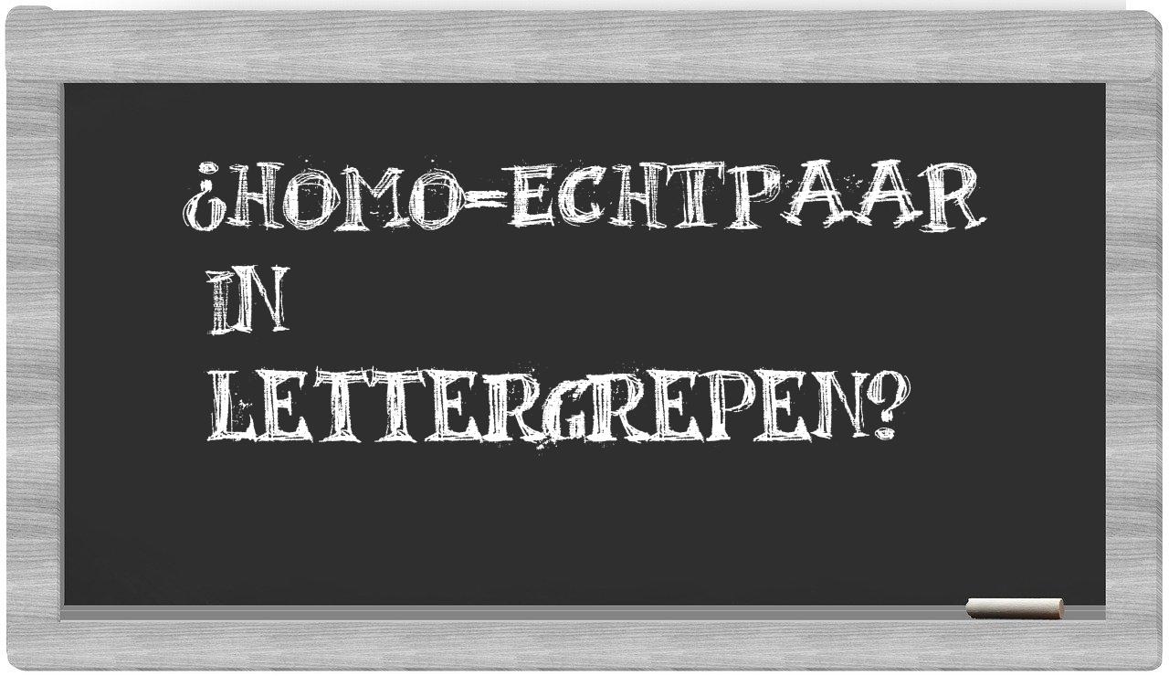 homo-echtpaar in syllables