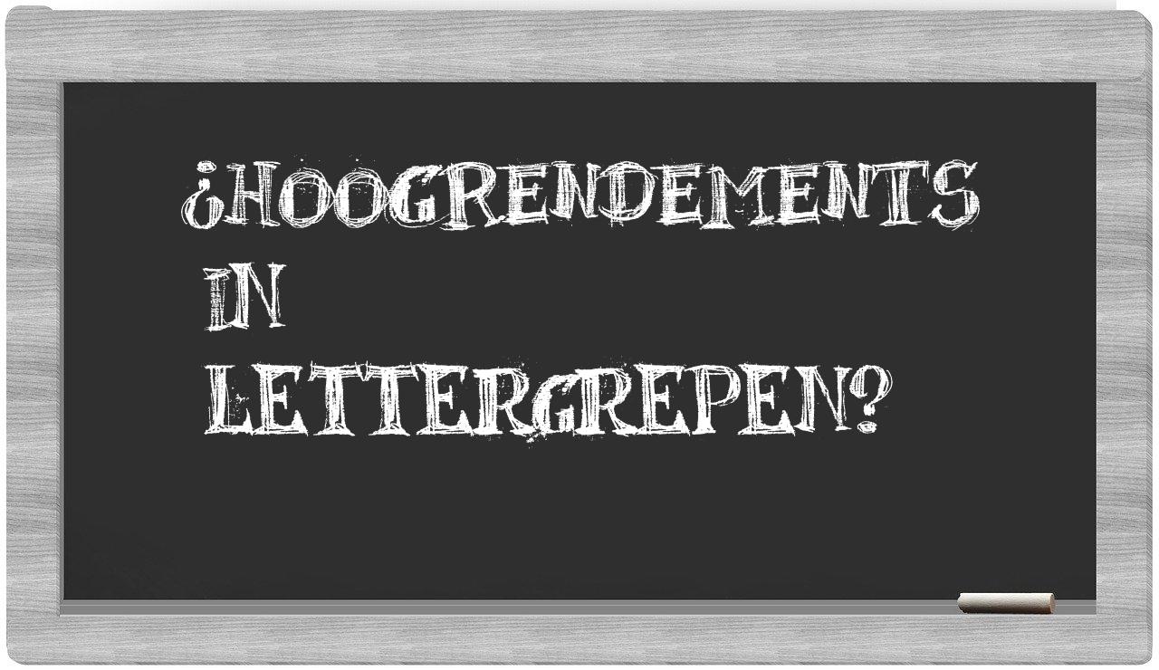 hoogrendements in syllables