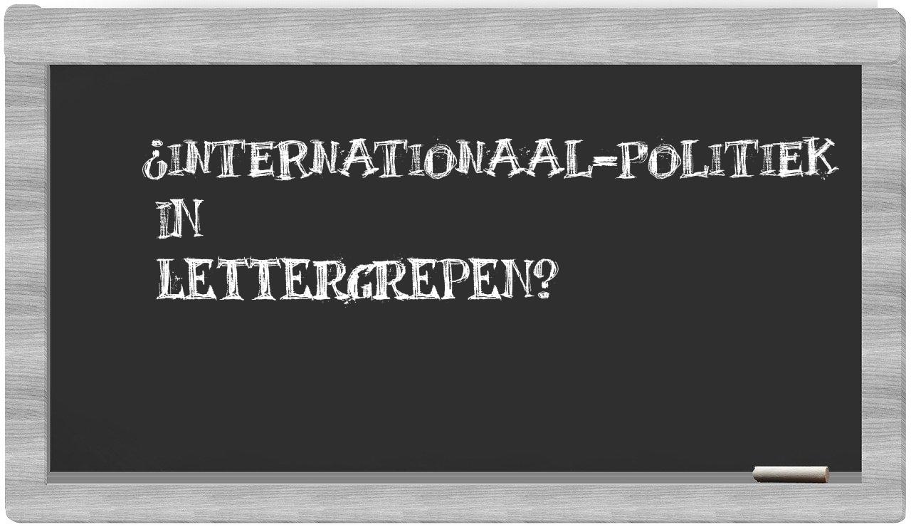 ¿internationaal-politiek en sílabas?