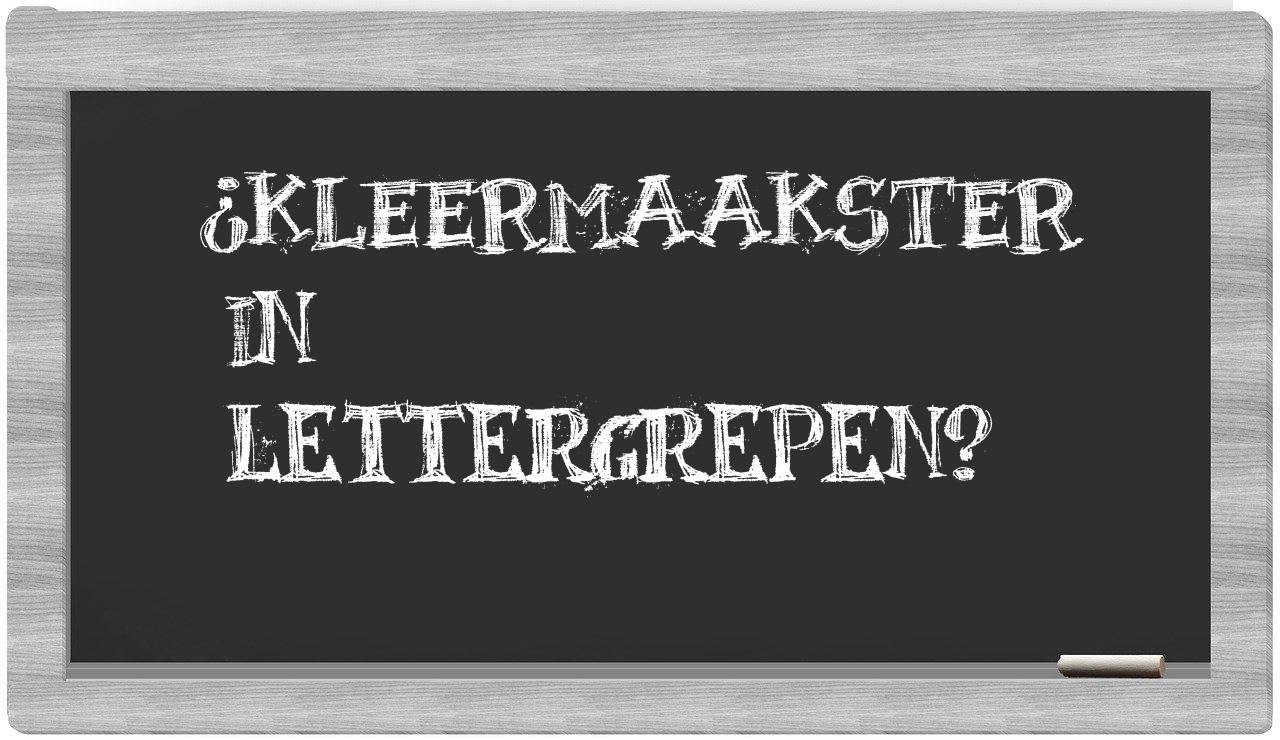 kleermaakster in syllables