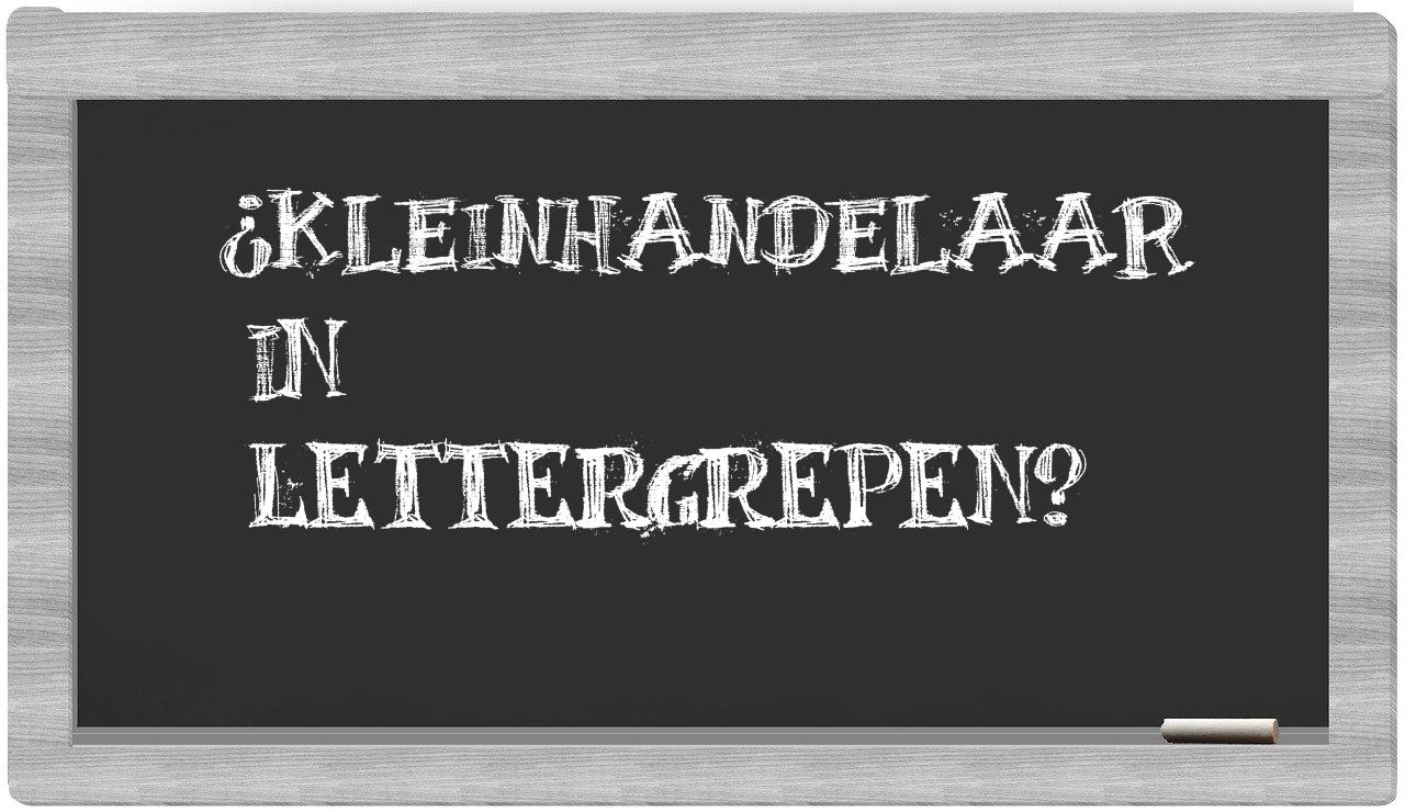 kleinhandelaar in syllables