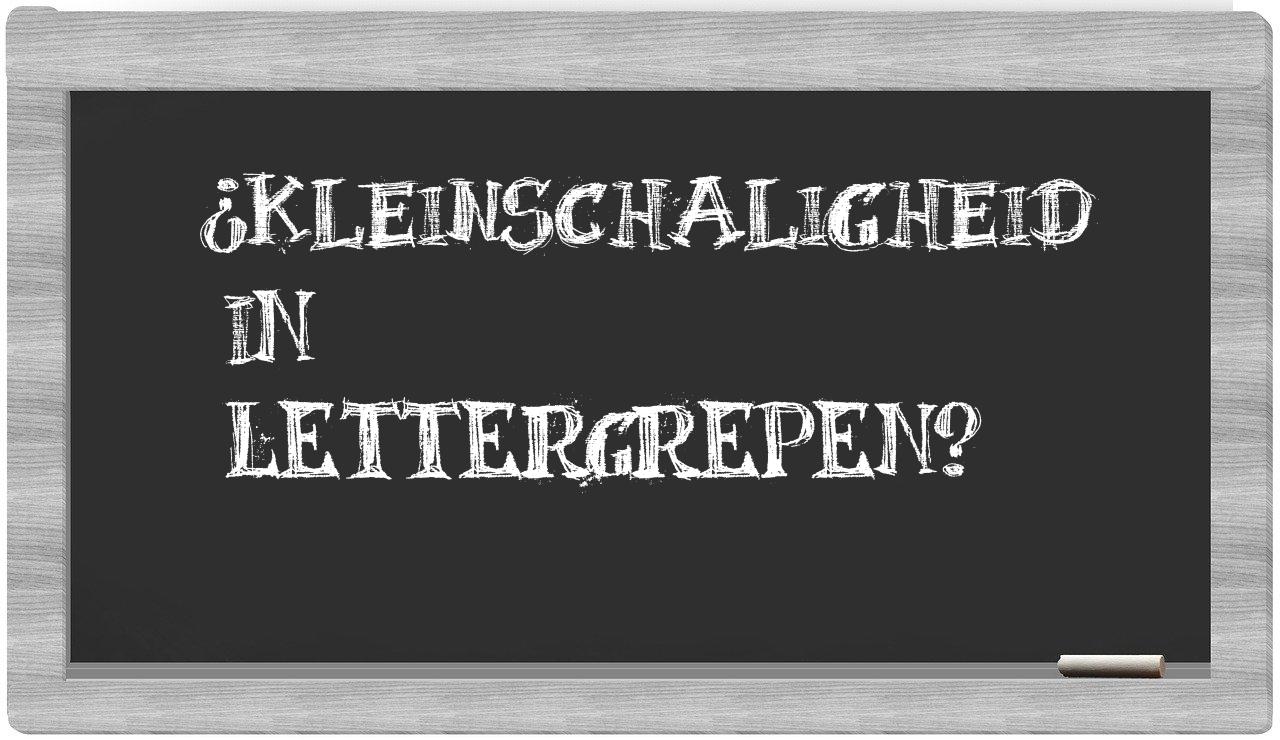 ¿kleinschaligheid en sílabas?