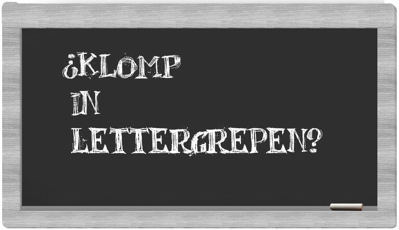 klomp in syllables