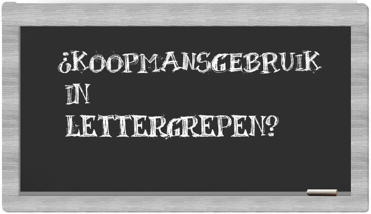 koopmansgebruik in syllables