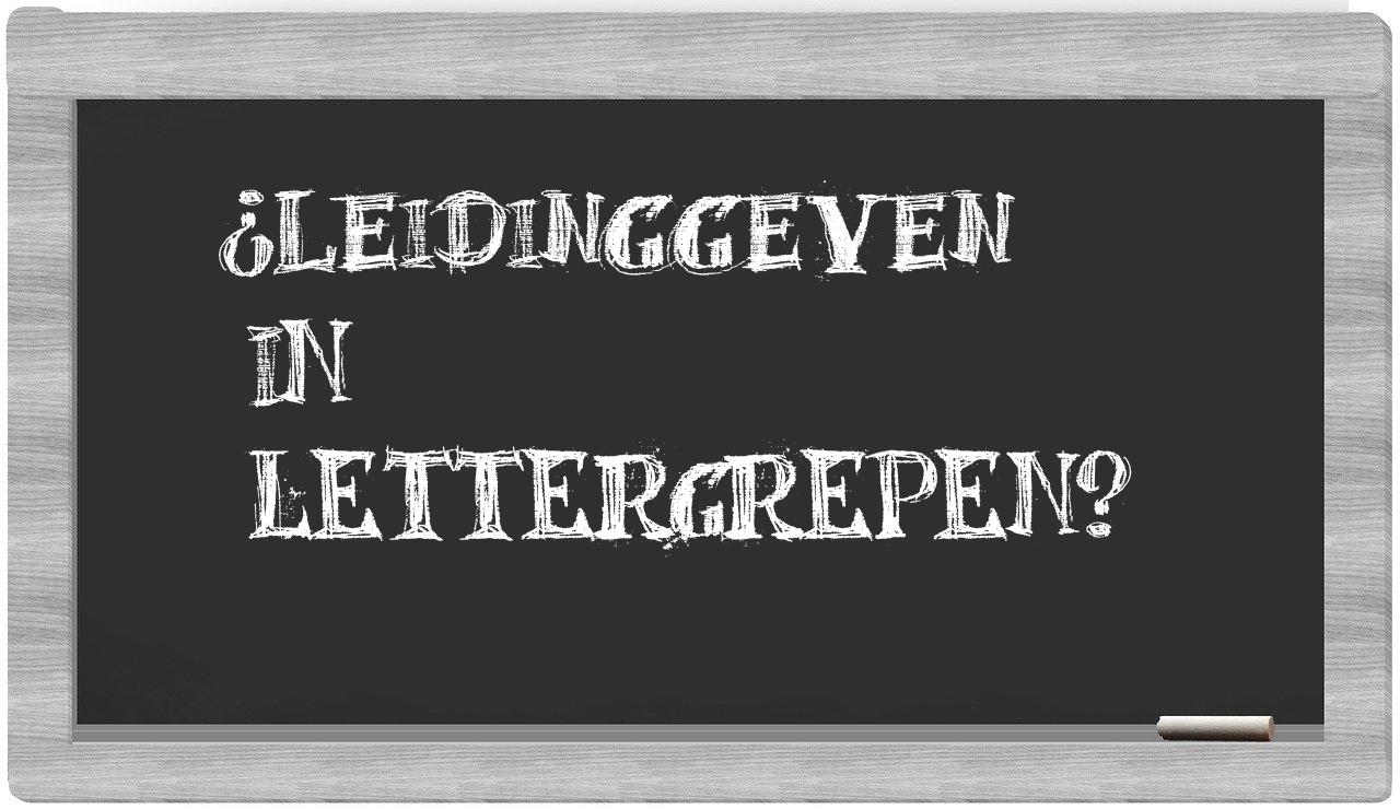 leidinggeven in syllables