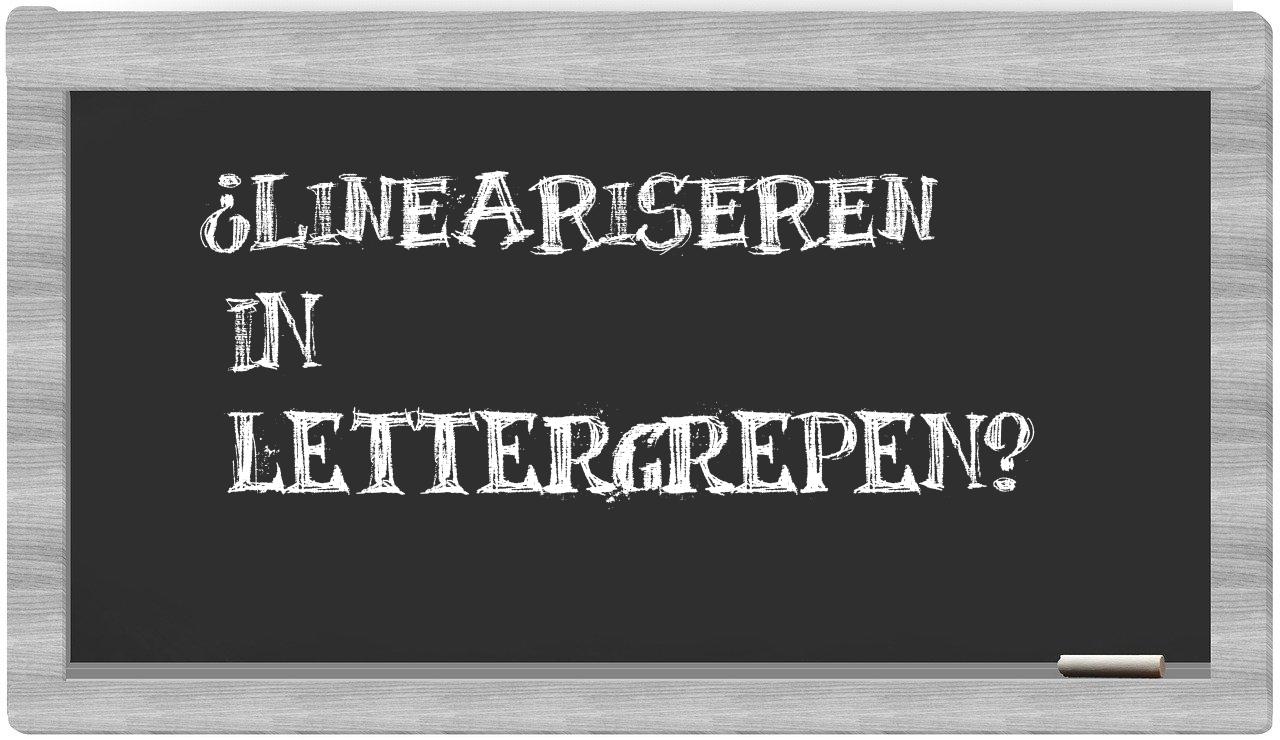 lineariseren in syllables