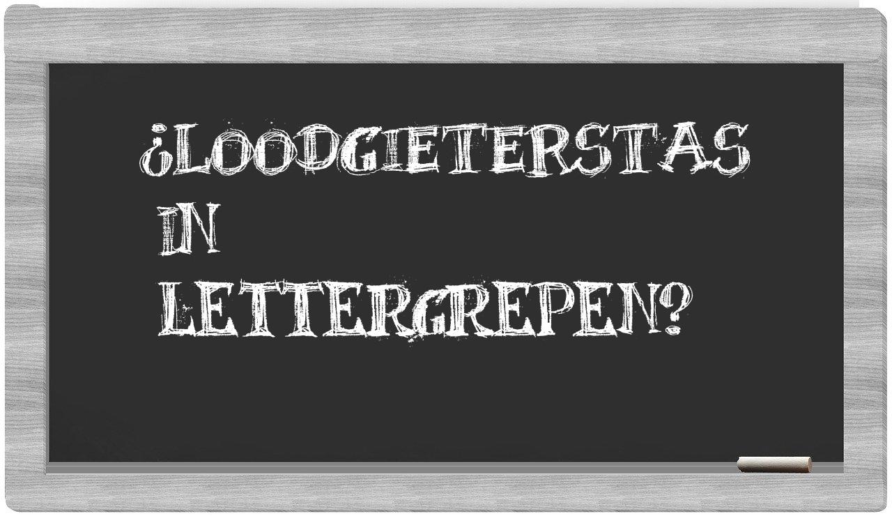 loodgieterstas in syllables