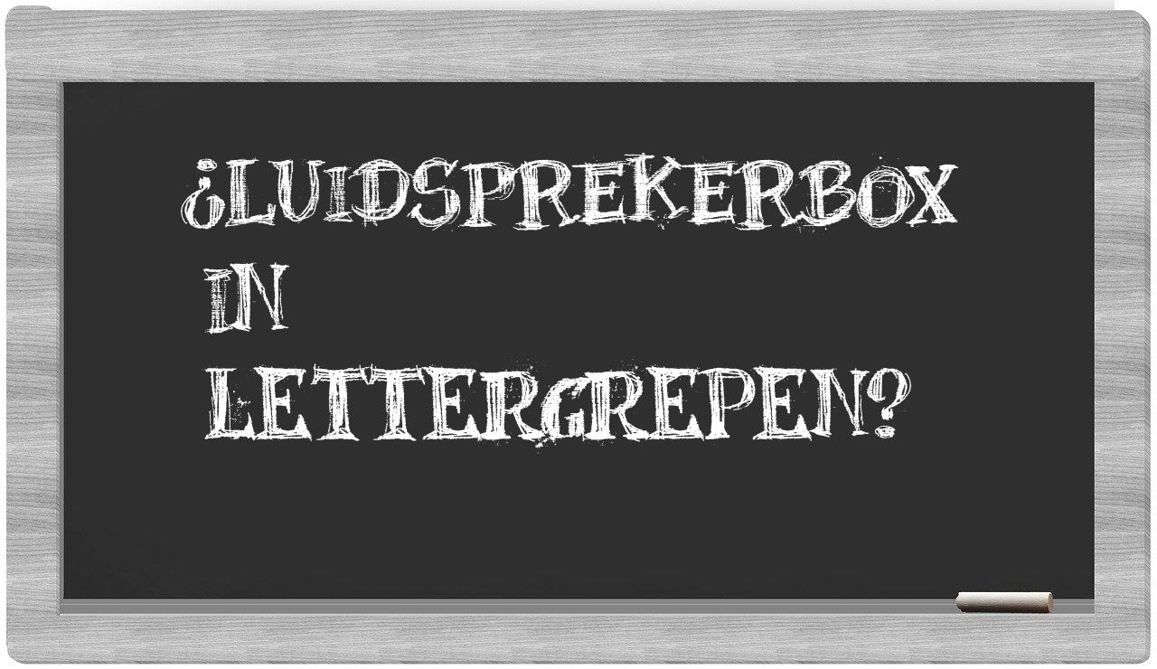 luidsprekerbox in syllables