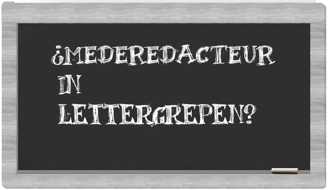 mederedacteur in syllables