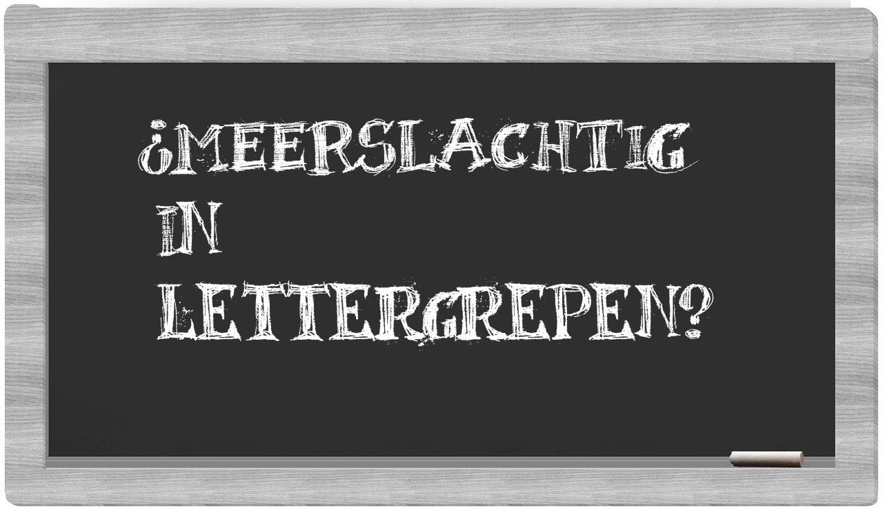 meerslachtig in syllables