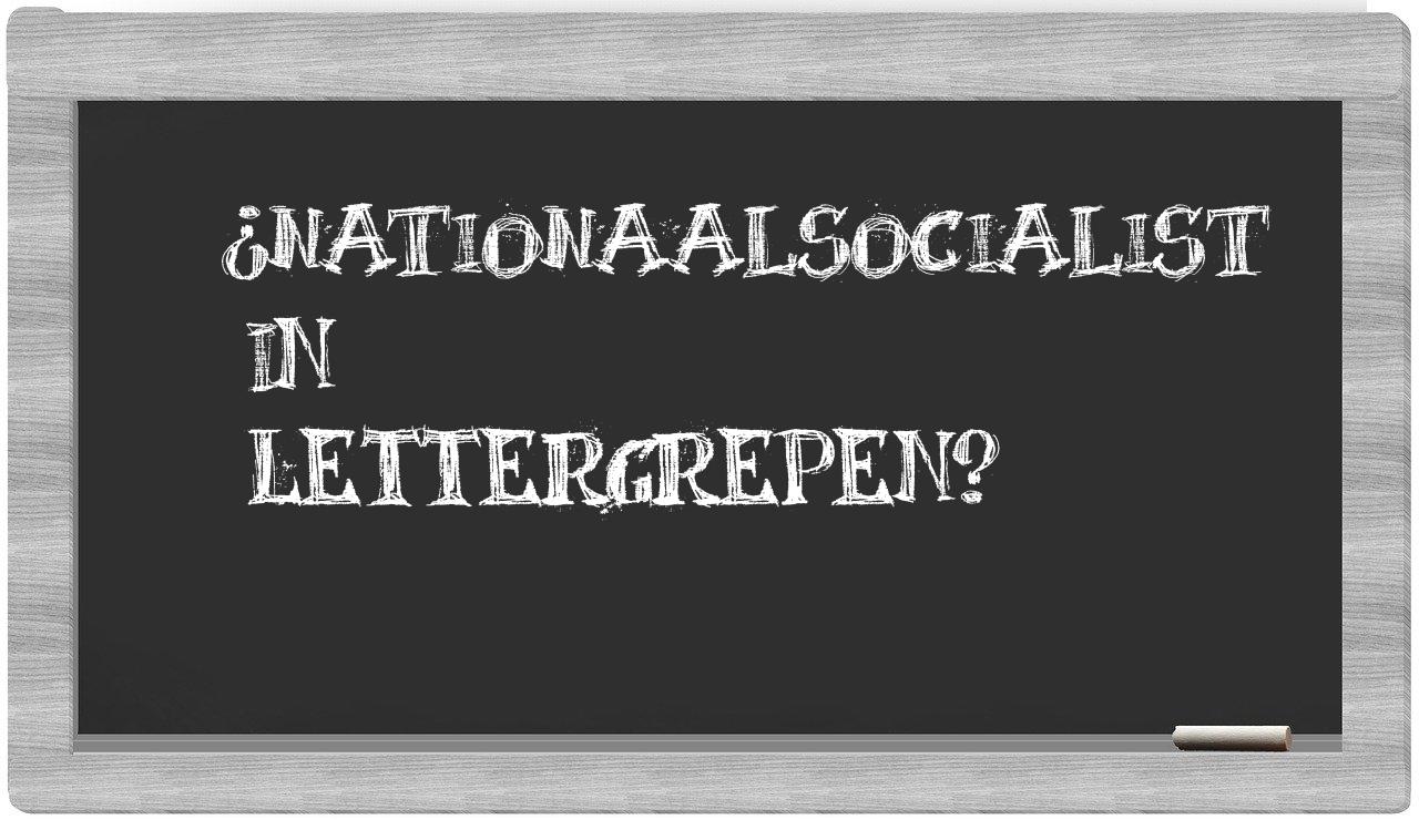 ¿nationaalsocialist en sílabas?