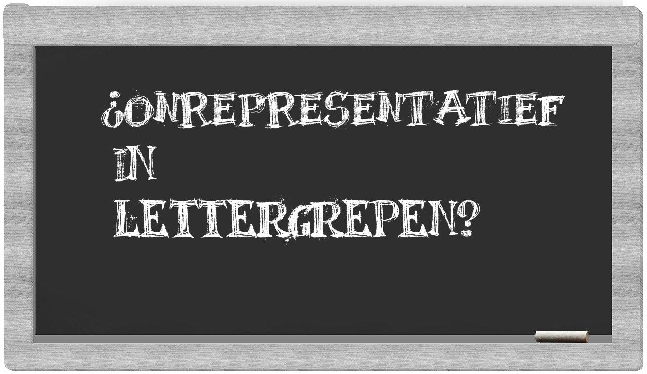 ¿onrepresentatief en sílabas?