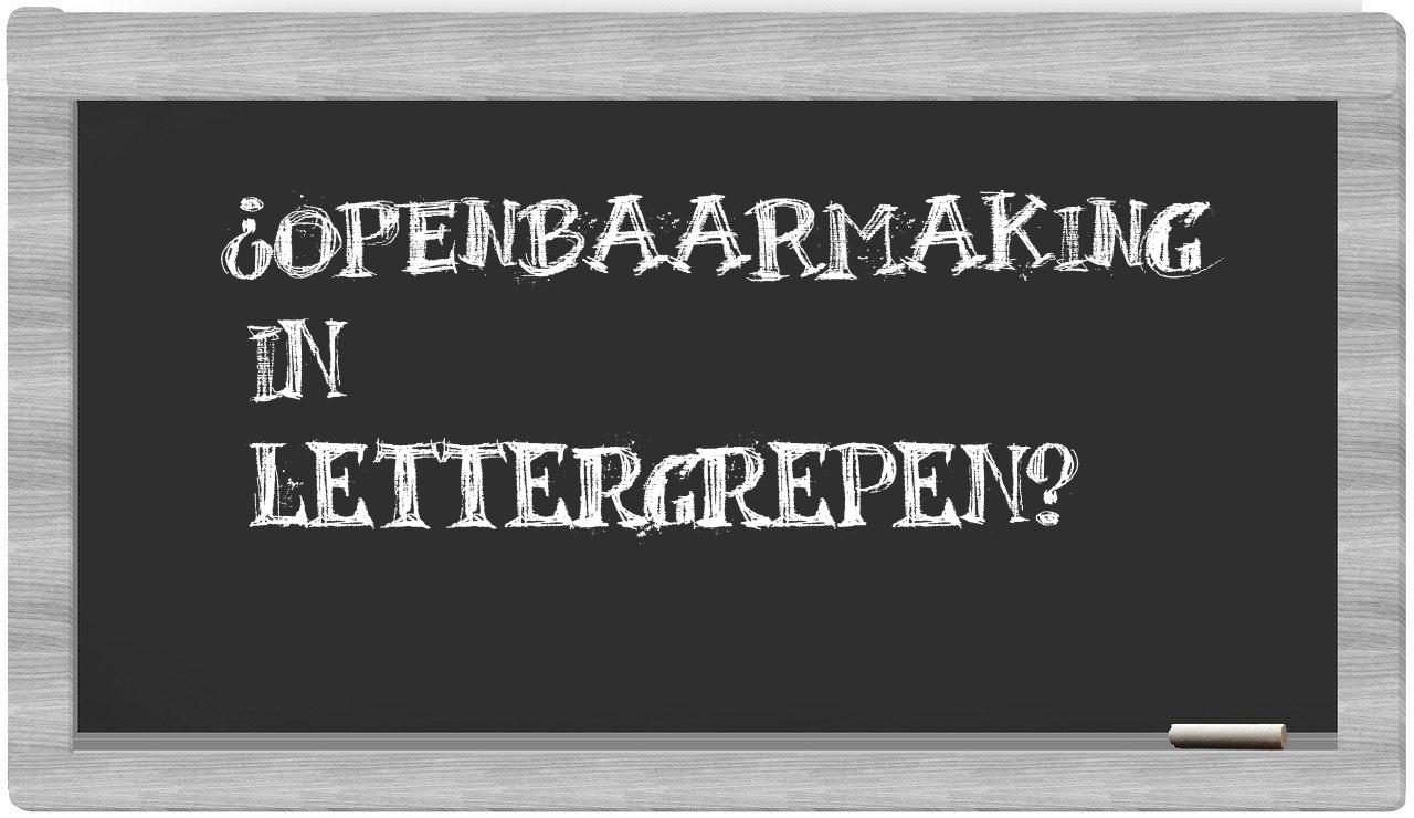 ¿openbaarmaking en sílabas?