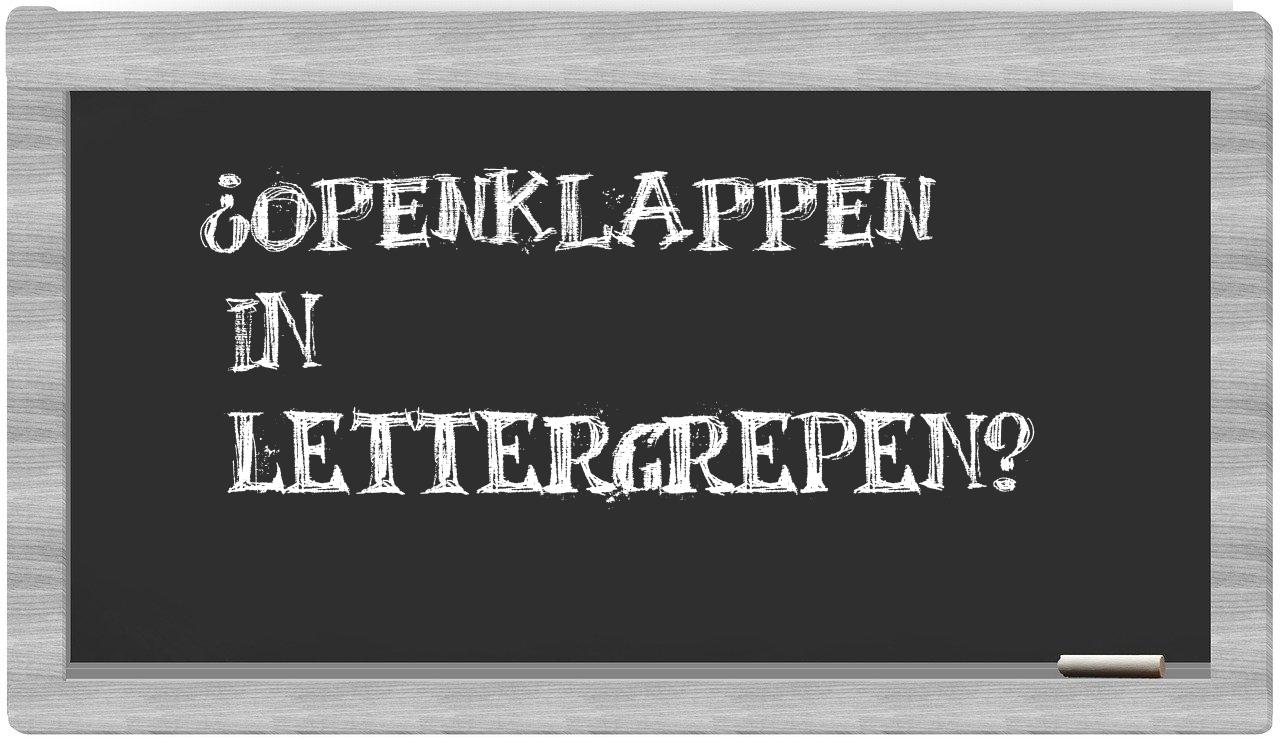 ¿openklappen en sílabas?