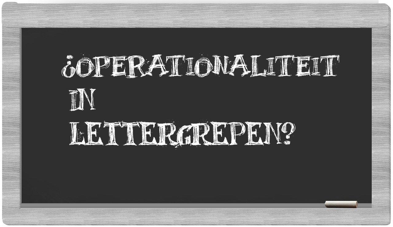 ¿operationaliteit en sílabas?