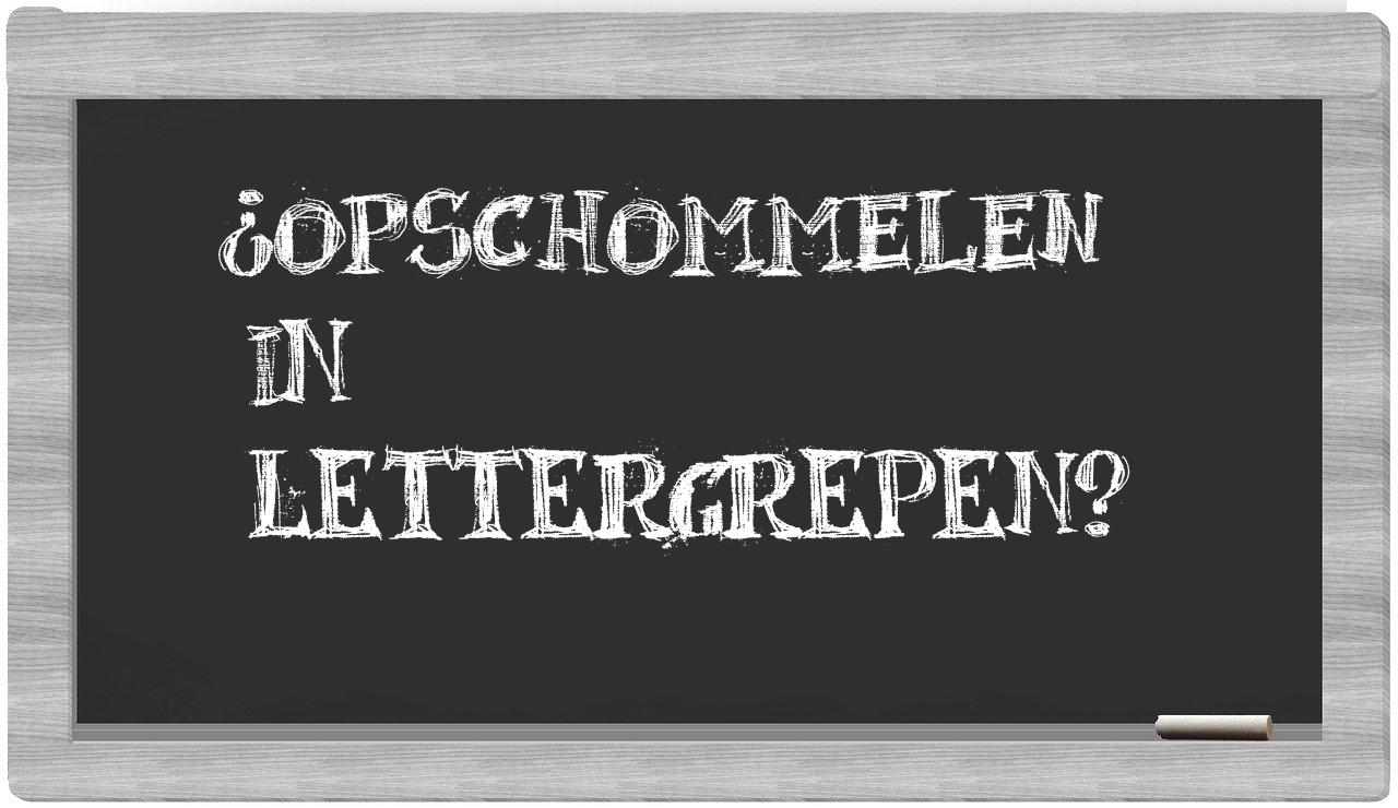 ¿opschommelen en sílabas?