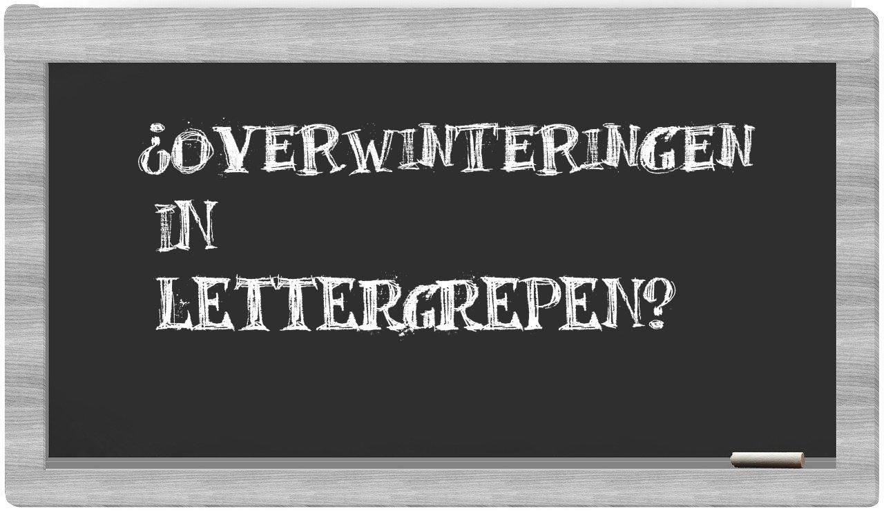 ¿overwinteringen en sílabas?