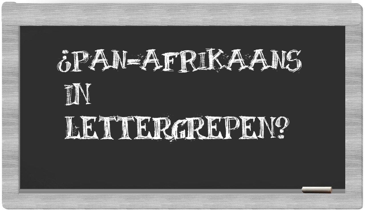 ¿pan-Afrikaans en sílabas?