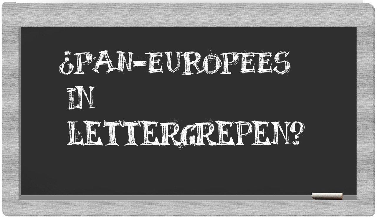 ¿pan-Europees en sílabas?