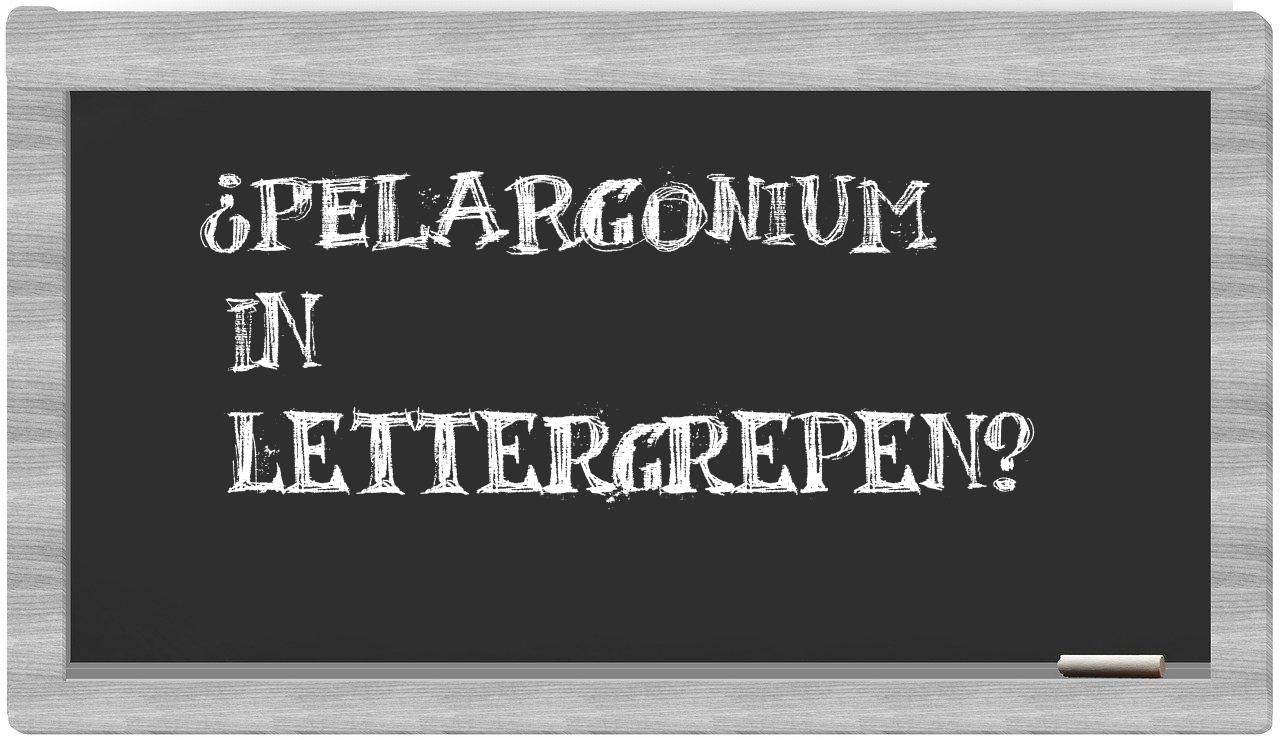 ¿pelargonium en sílabas?