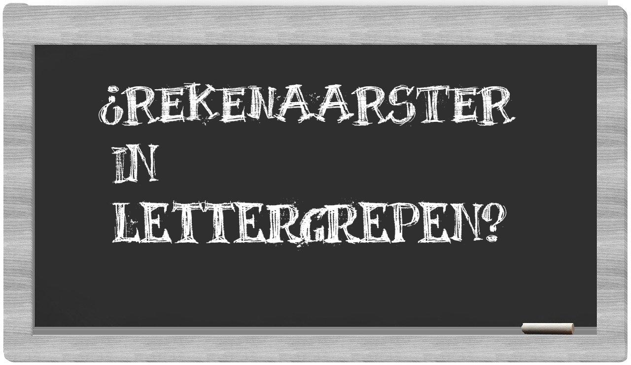 rekenaarster in syllables
