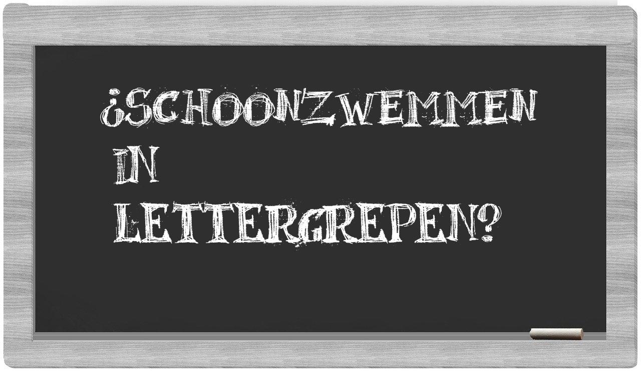 ¿schoonzwemmen en sílabas?