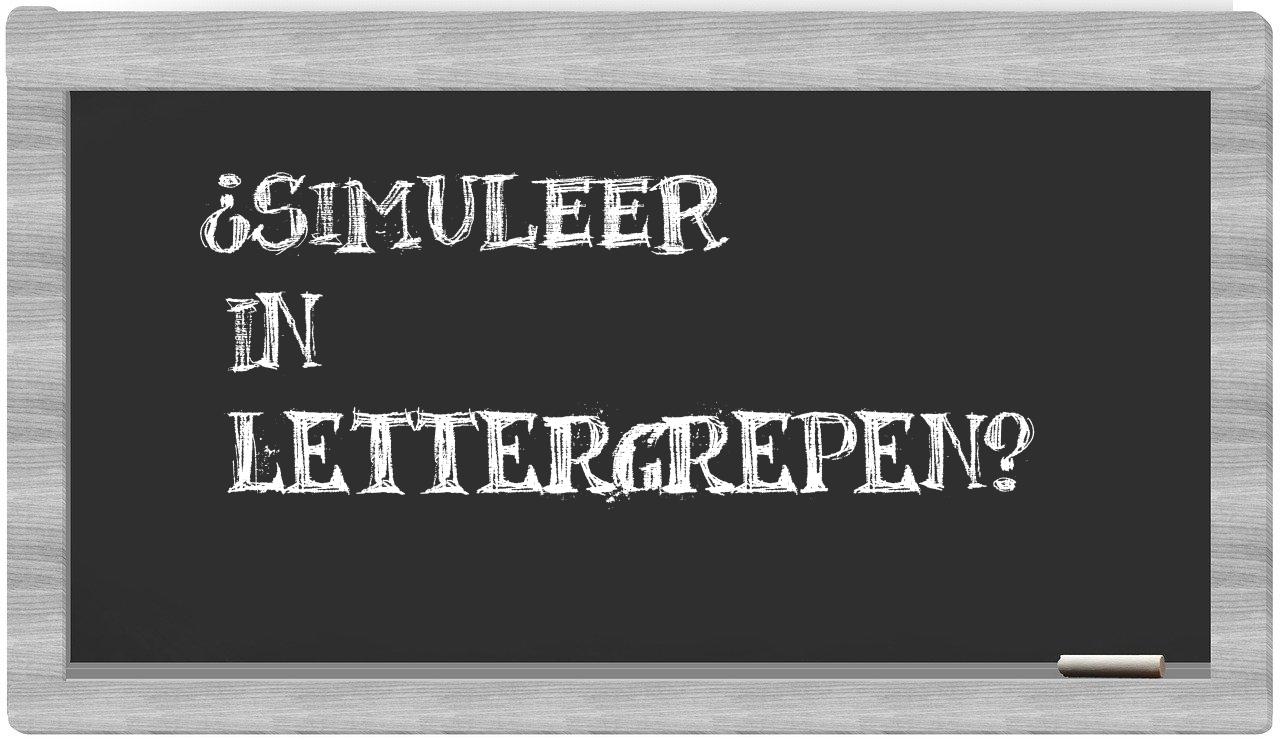 ¿simuleer en sílabas?