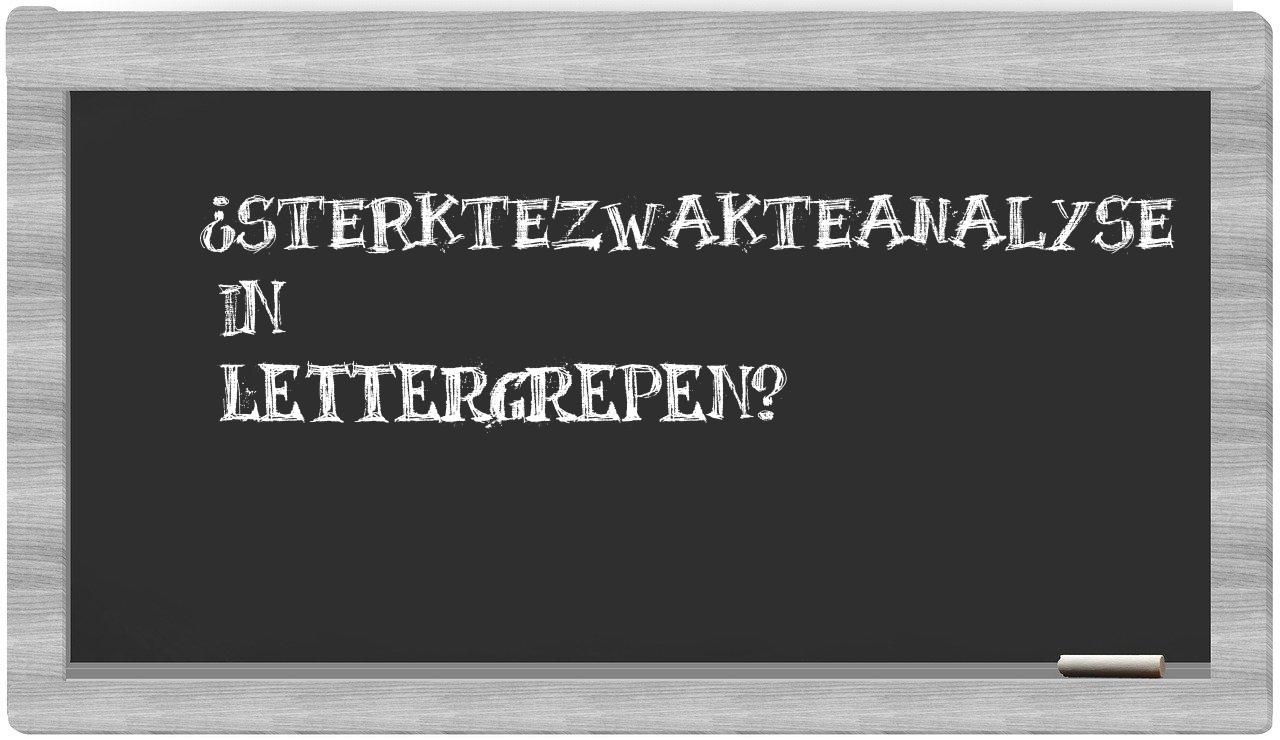 ¿sterktezwakteanalyse en sílabas?