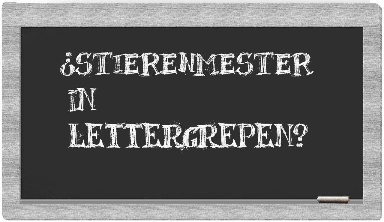 ¿stierenmester en sílabas?