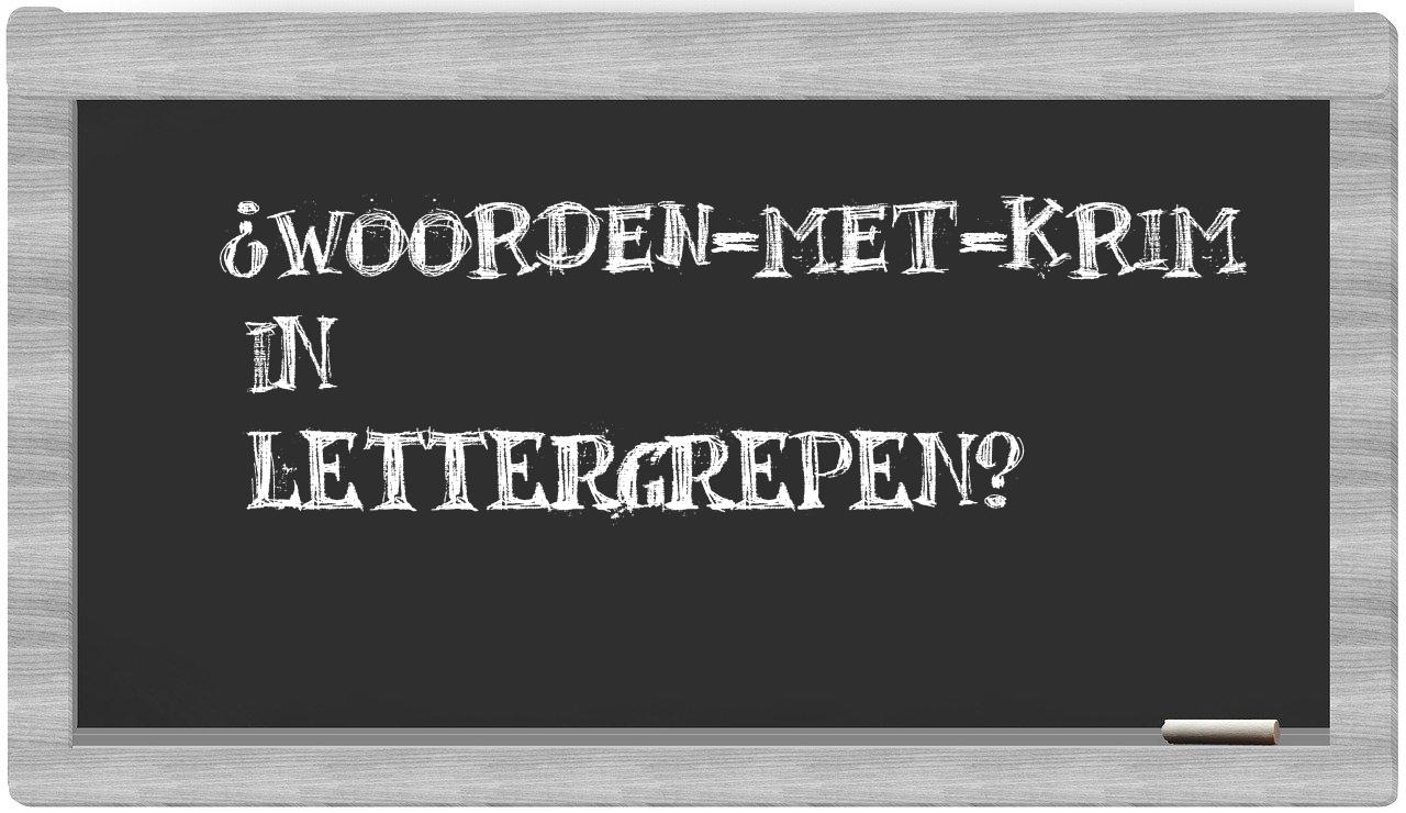 ¿woorden-met-Krim en sílabas?