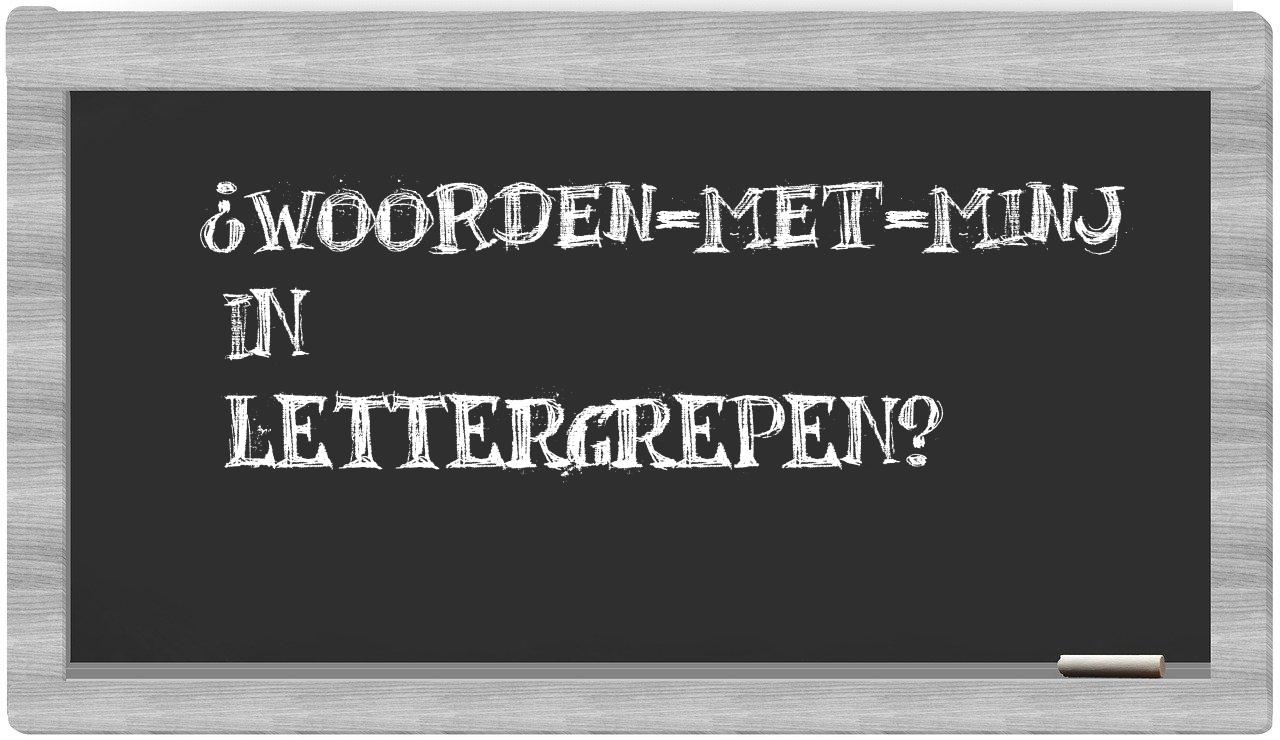 ¿woorden-met-Minj en sílabas?