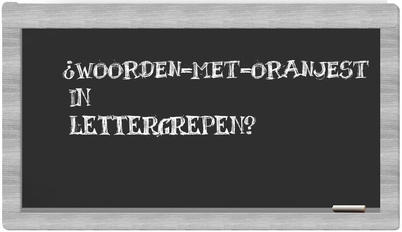 ¿woorden-met-Oranjest en sílabas?