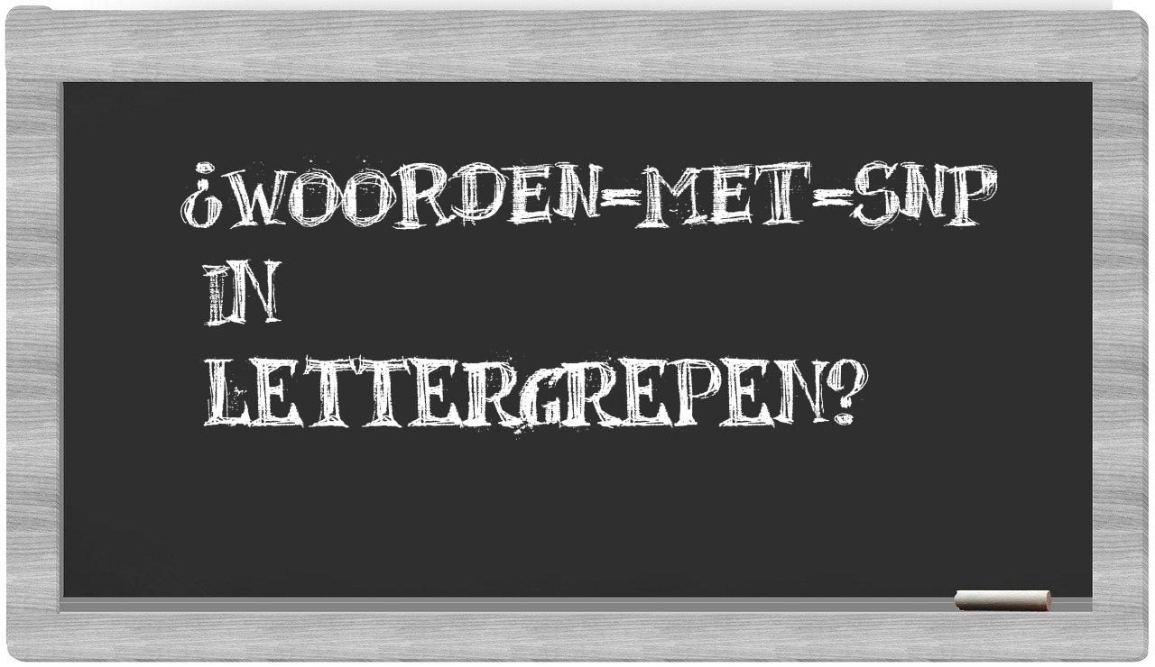 ¿woorden-met-SNP en sílabas?