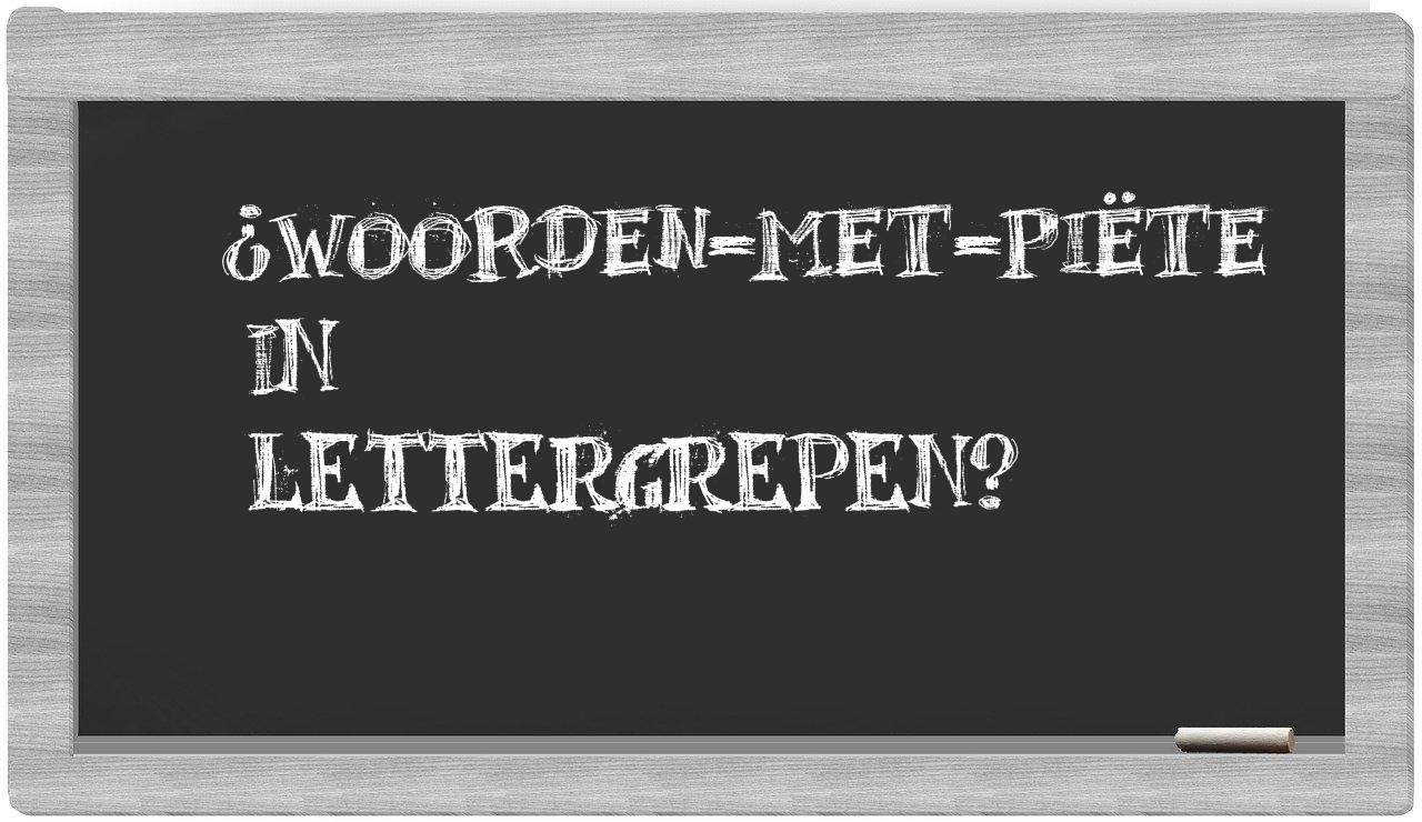 ¿woorden-met-piëte en sílabas?