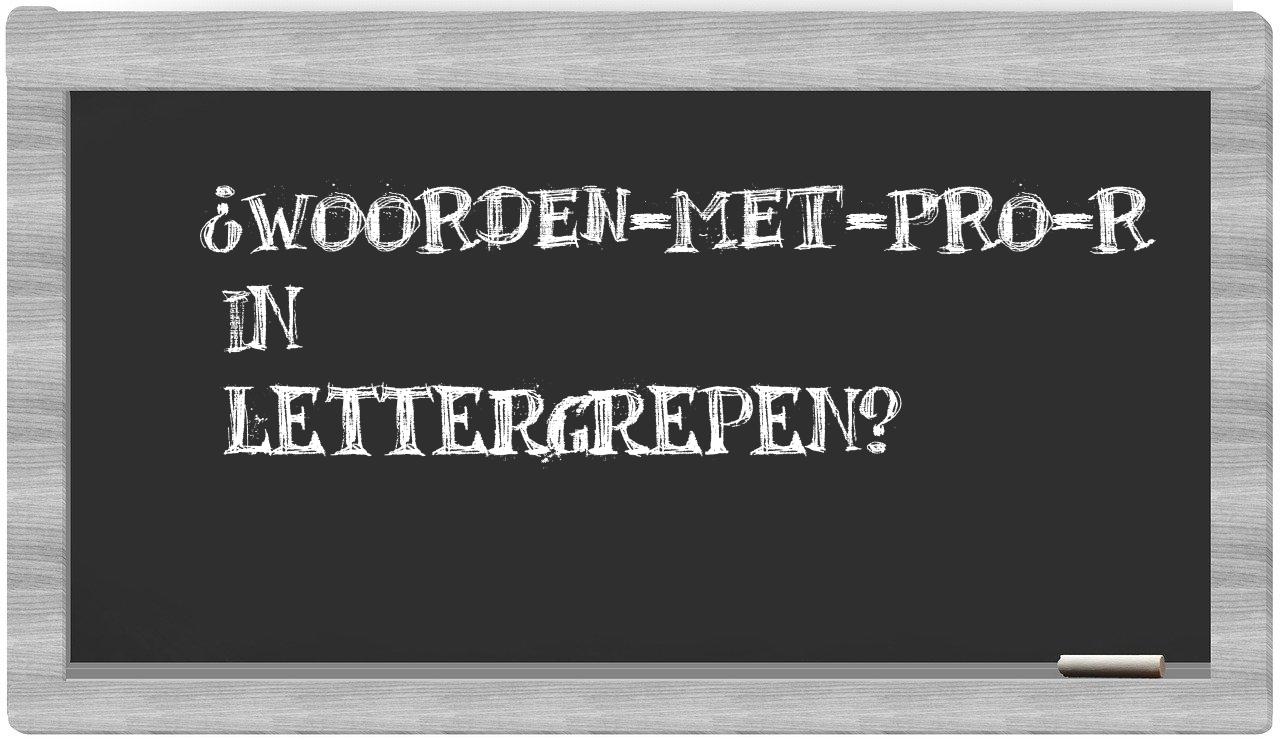 ¿woorden-met-pro-R en sílabas?